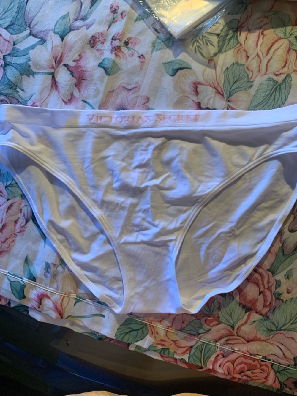 NWT Victoria's Secret White Cotton Bikini Briefs Size Large